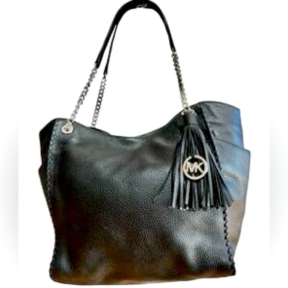 MICHAEL KORS Chelsea Large Leather Shoulder Tote Bag with Whipped Stitch Detail